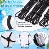 SATINIOR 3 Pack Large Pool Float Storage Net with Hook and Ties 63" x 43" view 3