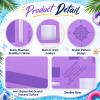 Arrowbash 24 x 24 Inch Floating Mahjong Table for Pool Float Mah Jong Board with Drinks Holders for Swimming Pool and Hot Tub Floating Card Games Tray for Dominoes Summer Beach Party Supplies (Purple) view 3