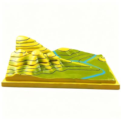 3D Contour Terrain Model, Geography Geomorphology Teaching Aid for Geology Education & Classroom Demonstration
