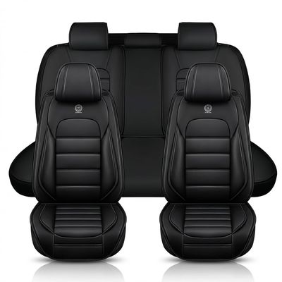 CCYCZX Custom Fit Seat Covers for Toyota RAV4 2019-2025, Full Set Waterproof Leather Car Seat Covers for RAV4 LE XLE Hybrid Limited, 5-Seats Airbag Compatible Auto Interior Accessories (Black)