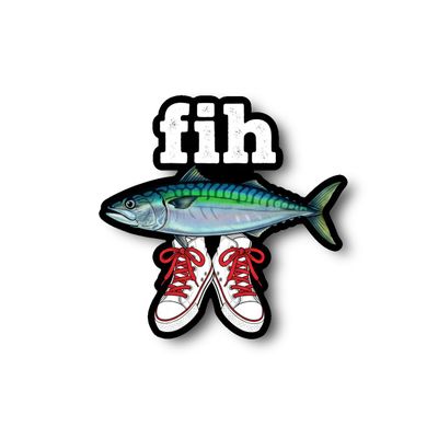 fih Sticker | Mackerel Fish Design | Fun Sneakers | Unique Wall Art | Colorful Vinyl Decal | Quirky Home Decor [KERS]