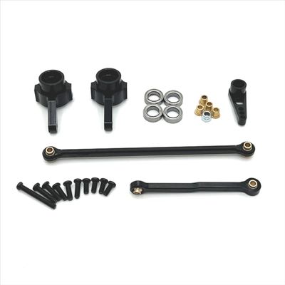 PDDSETorn Metal Steering Cup and Rod Set for 1/12 RC Crawler Compatible with MN82 MN78 D90 D91 D96 MN98 99S(Black)