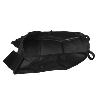 BRIGHTFUFU Stroller Storage Basket Organizer Bag, under Bottom Mesh Net with Hanging Diaper Holder, Black Oxford Fabric for Travel and Outdoor Use