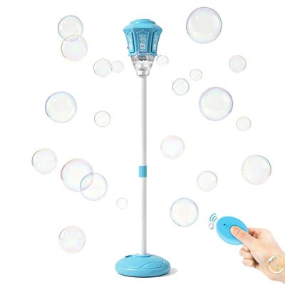 Automatic Bubble Machine, 2026 New Standing Bubble Blower with Lights & Music, Adjustable Height Bubble Maker, Bubble Machine for Parties Birthday Wedding Outdoor (Blue)