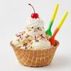 10 Pack Waffle Bowl Ice Cream Party Set with Rainbow Sprinkles & Color Changing Spoons view 1