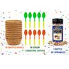 10 Pack Waffle Bowl Ice Cream Party Set with Rainbow Sprinkles & Color Changing Spoons view 2