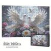 WRJGLS 500 1000 Piece Puzzle for Adults White Doves, Flowers, and Light Beams, Eco-Friendly Recycled Paper Fun & Challenging Family Game Gift for Friends and Family view 2