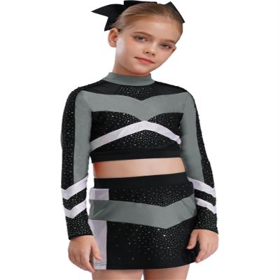 Yihuimin Girls Cheerleading Outfit Cheer Leader Uniform Stage Performance Dance Halloween Wear Competition Clothes Yellow 6 Years