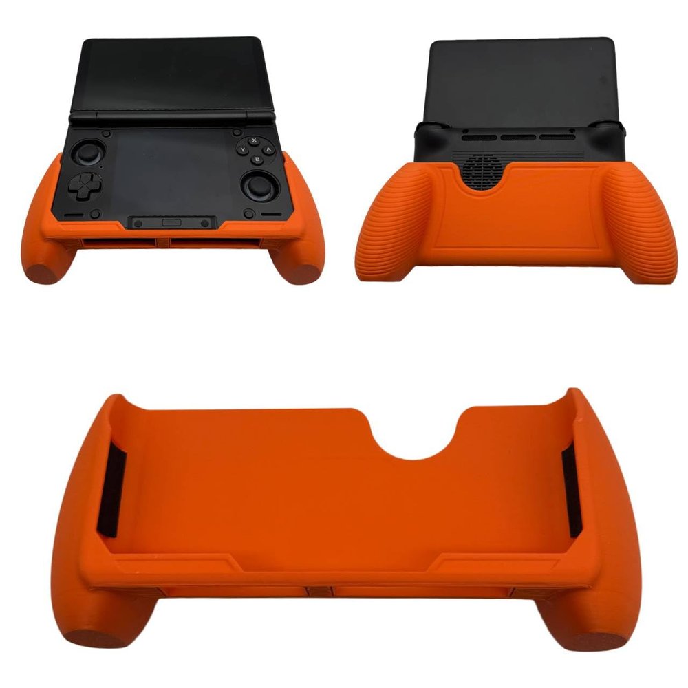 Ergonomic Grip Handle for Ayn Thor, 3D Printed Handle Controller Hand Grip Cover Case Hard Shell Protector Stand Holder for Ayn Thor Handheld Game Console (Orange)