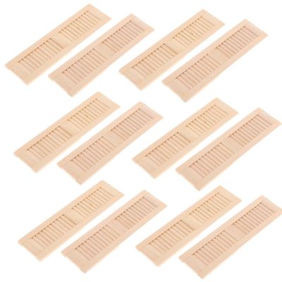 12 Pieces Miniature Wooden Window Shutters - 1:12 Scale Dollhouse Furniture DIY Kit (6x2cm / 2.4x0.8 inch)