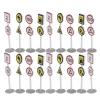 CIMAXIC 100pcs Mini Traffic Signs: Mini Road Sign Toy - 6.5 Cm/2.56 Inch Miniature Traffic Playset Street Indicator Model Micro Landscape Accessories view 1