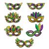 7Pcs Mardi Gras Mask,Half Face Sequins Venetian Mask,Men Women Masquerade Eyes Masks for New Orleans Parades Halloween Birthday Carnival Favors Supplies view 1