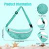 Meyrwoy Seashell Bag Kids 2 PCs Mesh Beach Bag Zippered Beach Toy with Adjustable Strap Seashell Collecting Waist for Boys and Girls view 2
