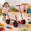 Wooden Outdoor Sport Wagon All-Terrain Handcart with Removable Side Panels Kids Pulling Cart Foldable Pet Stroller for Halloween Christmas, Natural Color view 4