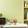 BCOATH Decorative Rotating Globe 14cm Pearl Yellow Small World Globe with Stand for Geography Learning Study Room Home Office Student Desk view 4