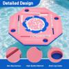 Brobear Floating Mahjong Table for Pool, 32 Inch Waterproof Double-Sided Game Tray with Drink Holders, Portable EVA Float Board for Mahjong, Poker, Cards, Dominoes, Scrabble, for Summer Pool Party view 3