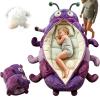 Hugging Caterpillar Sleeping Bag, Plush Cocoon Full-Body Lounger for Adults, Pull Cord Animal Soft Sleeping Bag, Indoor Nap Pod, Cozy Reading Nest Relaxation (Purple) view 1