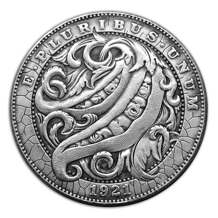 1921 Break Free E.Pluribus.Unum Hobo Coin Lucky Coin Pendant - US Liberty Eagle Novelty Morgan Coin Funny Coin Jewelry Bag