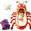 Hugging Caterpillar Sleeping Bag, Plush Cocoon Full-Body Lounger for Adults, Pull Cord Animal Soft Sleeping Bag, Indoor Nap Pod, Cozy Reading Nest Relaxation (Orange) view 1