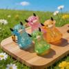 1PCS Cute Cow Squishy Stress Ball Glitter,Squishy Cow Soft Slow Rising Stress,Textured Crystal Jelly Fidget Toy for Adults,Soft Slow Rising Cute Highland Cows Decor for Anxiety Relief Pet Lover Blue view 3