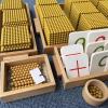 BANGYUA Montessori Golden Bead Game, Wooden a Decimal Arithmetic Calculation Tool Bank Game Mathematics Math Toy,Gold Set view 2
