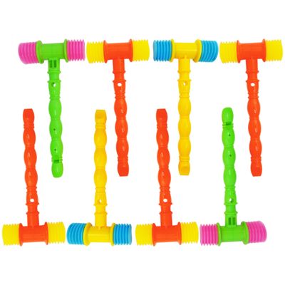 Xoeryoy 8pcs Squeaky Hammer Toy, Fun Pounding Toys with Whistle Handle for Baby & Toddler, Colorful Kids Hammer for Motor Skills & Party Favors (Random Color)