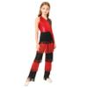 Shinsto Girls Disco Performance Retro Ballroom Overall Latin Jazz Dance Bodysuits Hippie Star Dress-up Sparkle Outfit Red 14 Years view 1