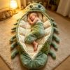 Hugging Caterpillar Sleeping Bag, Plush Cocoon Full-Body Lounger for Adults, Pull Cord Animal Soft Sleeping Bag, Indoor Nap Pod, Cozy Reading Nest Relaxation (Green A) view 2