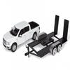 Motormax 2019 Ford F-150 Lariat Crew Cab Pickup Truck with a Car Hauler, Truck & Tow Trailer Combo - 1/27 Scale Diecast Model, White, All Star Toys Exclusive 79363/76001 view 3