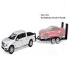 Motormax 2019 Ford F-150 Lariat Crew Cab Pickup Truck with a Car Hauler, Truck & Tow Trailer Combo - 1/27 Scale Diecast Model, White, All Star Toys Exclusive 79363/76001 view 4