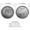 1921 Law Enforcer Skull E.Pluribus.Unum Hobo Coin Lucky Coin Pendant - US Liberty Eagle Novelty Morgan Coin Jewelry Bag view 3