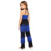 Shinsto Girls Disco Performance Retro Ballroom Overall Latin Jazz Dance Bodysuits Hippie Star Dress-up Sparkle Outfit Royal Blue 12 Years view 2