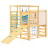 Hoguyexila 9-in-1 Indoor Outdoor Jungle Gym, Wooden Toddler Jungle Gym Playground Set, Wood Kids Climbing Structure with Slide, Monkey Bars, Rope Ladder, Rock Wall, Climbing Net & Rings for Ages 2-8 view 1