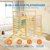 Hoguyexila 9-in-1 Indoor Outdoor Jungle Gym, Wooden Toddler Jungle Gym Playground Set, Wood Kids Climbing Structure with Slide, Monkey Bars, Rope Ladder, Rock Wall, Climbing Net & Rings for Ages 2-8 view 2