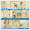Hoguyexila 9-in-1 Indoor Outdoor Jungle Gym, Wooden Toddler Jungle Gym Playground Set, Wood Kids Climbing Structure with Slide, Monkey Bars, Rope Ladder, Rock Wall, Climbing Net & Rings for Ages 2-8 view 3