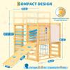 Hoguyexila 9-in-1 Indoor Outdoor Jungle Gym, Wooden Toddler Jungle Gym Playground Set, Wood Kids Climbing Structure with Slide, Monkey Bars, Rope Ladder, Rock Wall, Climbing Net & Rings for Ages 2-8 view 4