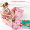 Collapsible Baby Bathtub for Babies & Toddlers, Foldable Portable Baby Tub for Small Bathrooms, Travel, Shower & Everyday Bathing, Soft Inflatable Cushion, Non-Slip, Quick Drain & Easy Cleanup, Pink view 3