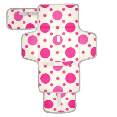 Cute Pink Polka Dots Reusable Diaper Changing mat with Tissue Pocket Portable Baby Changing pad for Moms, Dads cambiadores de pa?ales para Bebes