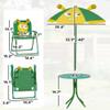 LMJITDS 4-Piece Picnic Set: Round Table, 2 Folding Chairs, Adjustable Umbrella (39.4" Dia), Green, Steel/Polyester, Ages 2-5 view 3