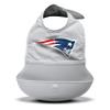 Smilo NFL Silicone Bib with Crumb Catcher - New England Patriots - Gray view 1