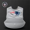 Smilo NFL Silicone Bib with Crumb Catcher - New England Patriots - Gray view 4