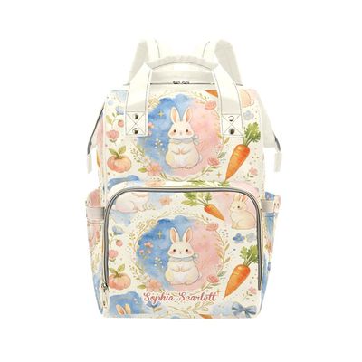 Yeshop Personalized Diaper Backpack Cute Girl Little Bunny Carrot Multi Function Diaper Bag Travel Daypack Nursing Nappy Bag