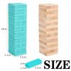 VUZUCOSH 54PCS Wooden Stacking Tumbling Tower Game, Natural Wood Blocks for Adults, Classic Tabletop Party Game for Game Night, Office Stress Relief, Travel Friendly (Green) view 3