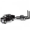 Motormax 2018 Chevy Silverado 1500 LTZ Crew Cab Pickup Truck with a Car Hauler, Truck & Tow Trailer Combo, 1/27 Scale Diecast Model, Black, All Star Toys Exclusive 79353/76001 view 2
