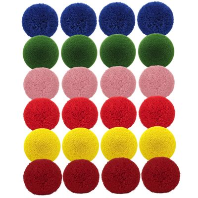 Xoeryoy 24-Pack Yarn Balls, 10cm/4in Fluffy Soft Dodgeballs for Kids and Adults, Safe Playground Balls for Indoor Outdoor Games, Handball, Random