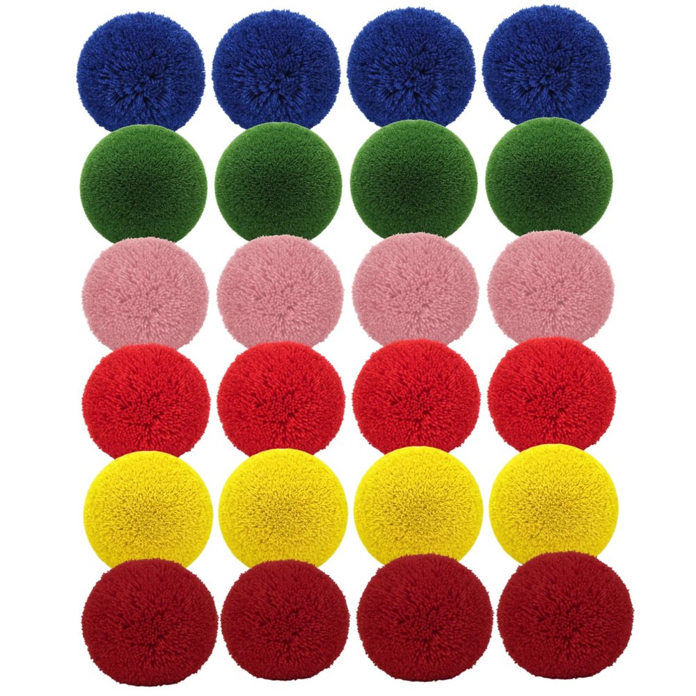 Xoeryoy 24-Pack Yarn Balls, 10cm/4in Fluffy Soft Dodgeballs for Kids and Adults, Safe Playground Balls for Indoor Outdoor Games, Handball, Random