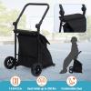 OUTLANE Heavy Duty Collapsible Shopping Cart with Wheels, Removable Waterproof Bag, Cushion Seat & Adjustable Handle, Portable Utility Trolley for Market Laundry Outdoor Travel, Black view 2
