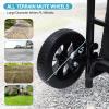 OUTLANE Heavy Duty Collapsible Shopping Cart with Wheels, Removable Waterproof Bag, Cushion Seat & Adjustable Handle, Portable Utility Trolley for Market Laundry Outdoor Travel, Black view 4