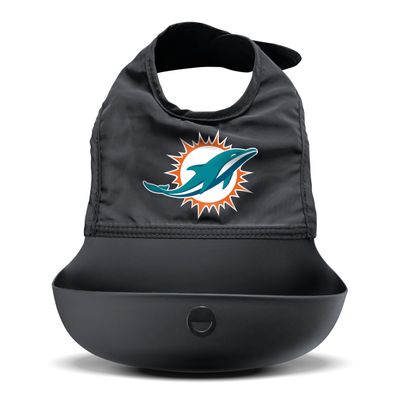 Smilo NFL Silicone Bib with Crumb Catcher - Miami Dolphins - Black
