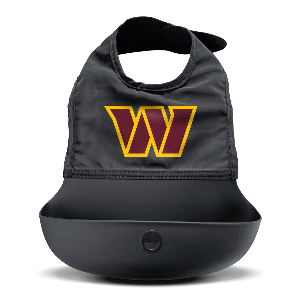 Smilo NFL Silicone Bib with Crumb Catcher - Washington Commanders - Black